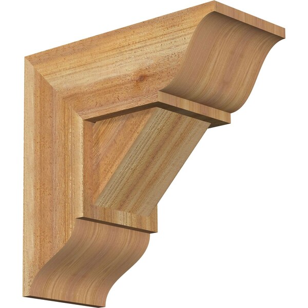 Ekena Millwork Traditional Traditional Rough Sawn Bracket w/ Offset Brace, Western Red Cedar, 8"W x 18"D x 18"H BKT0806X18X18TRA01RWR - main